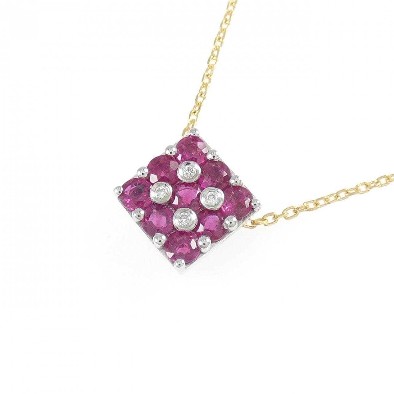 K18WG/K18YG ルビー ネックレス