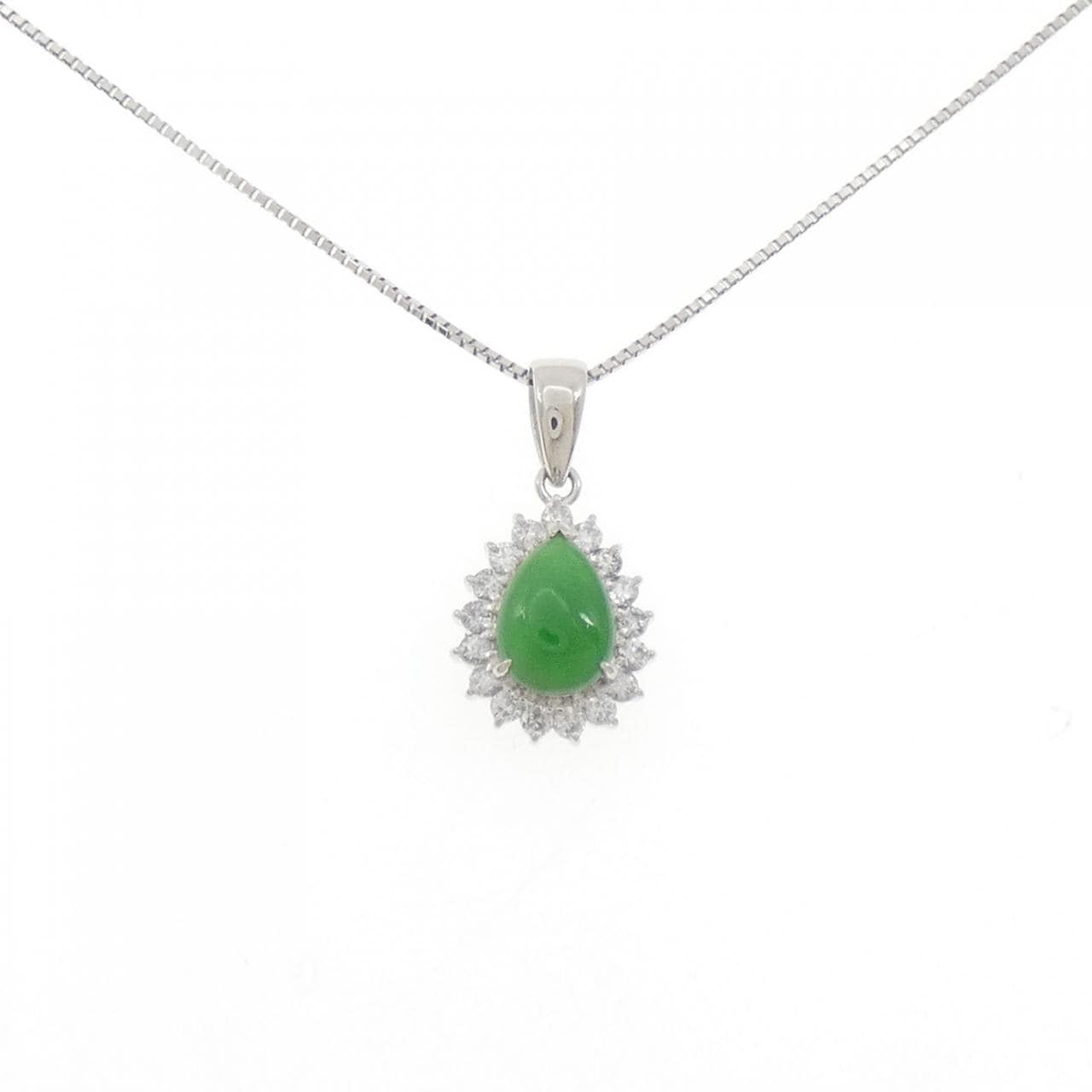 PT900/PT850 Jadeite Necklace 0.77CT