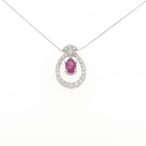K18WG ルビー ネックレス 0.63CT