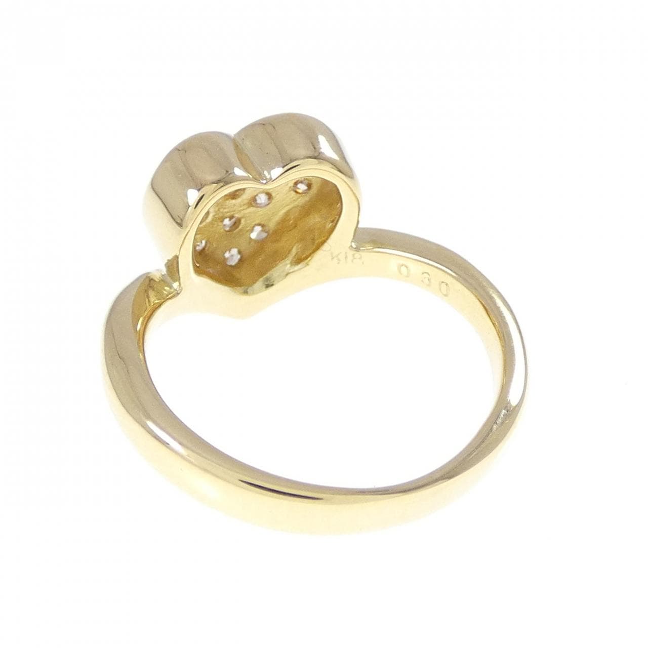 K18YG ハート ダイヤモンド ピンキーリング 0.30CT