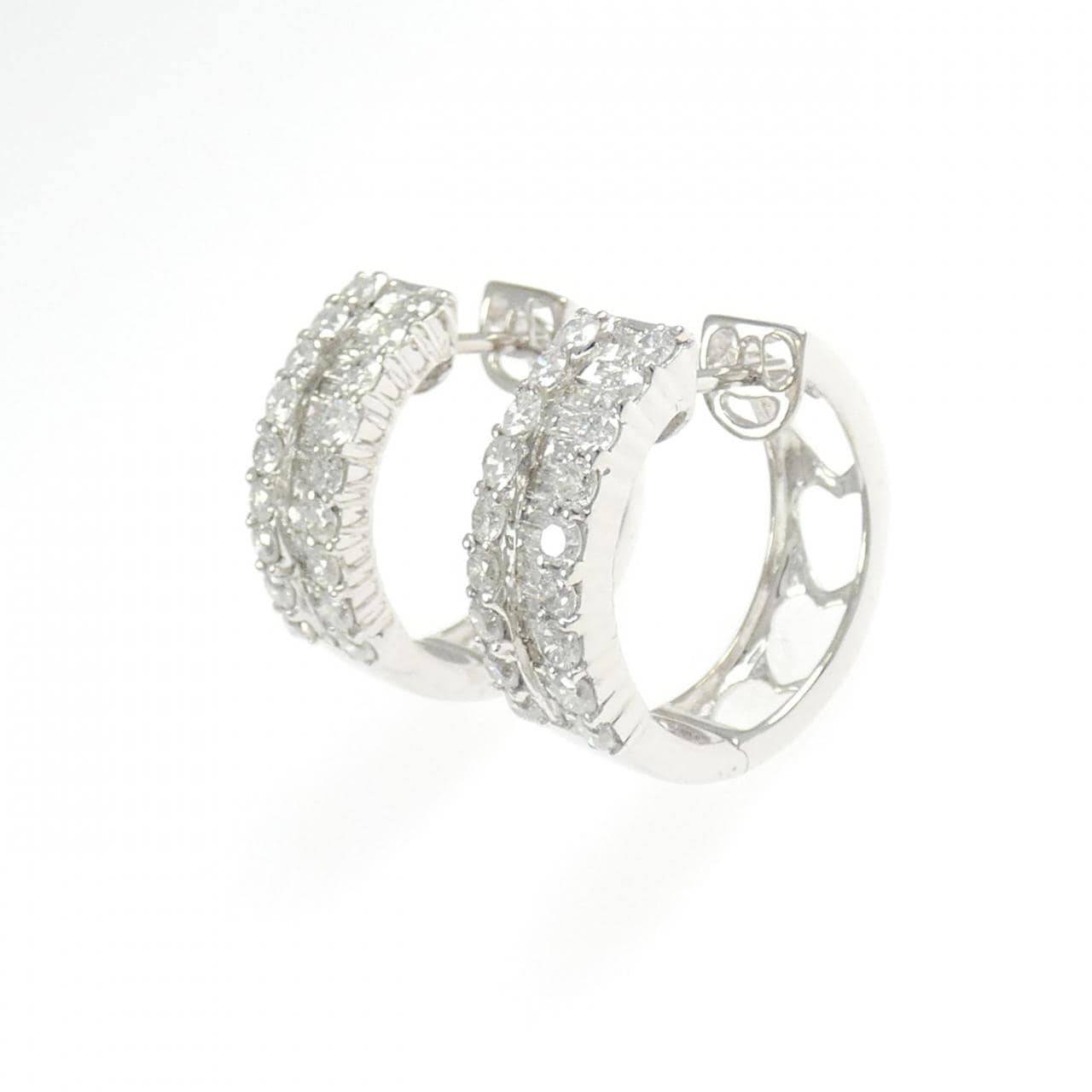 K18WG ダイヤモンド ピアス 1.80CT