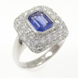 K18WG サファイヤ リング 0.91CT