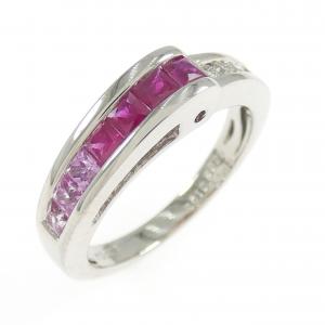 K18WG カラーストーン リング 0.70CT