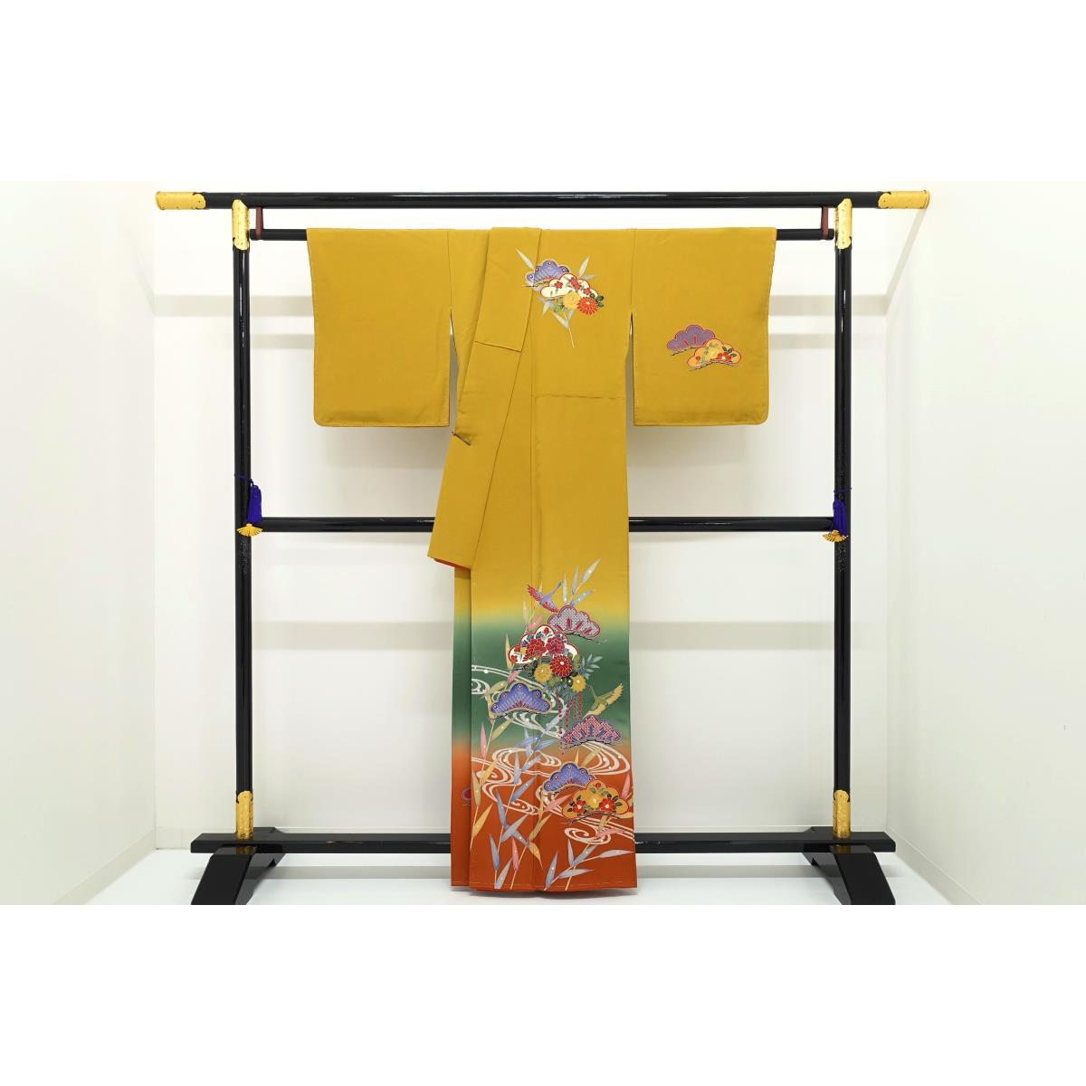 [Unused items] Homongi, Yuzen processing, Bokashi dyeing, Length S