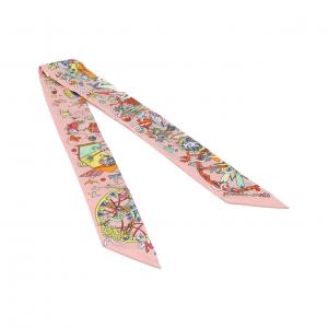 【美品】エルメス ツイリースカーフ 『新たなる占星術』 シルク ピンク 1Q21 バンダナ/スカーフ セールファッション