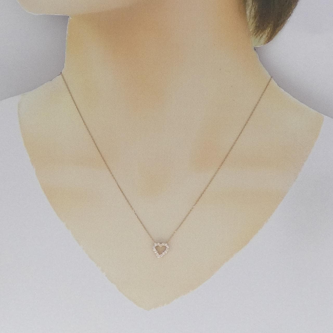 K10PG ハート ダイヤモンド ネックレス 0.15CT