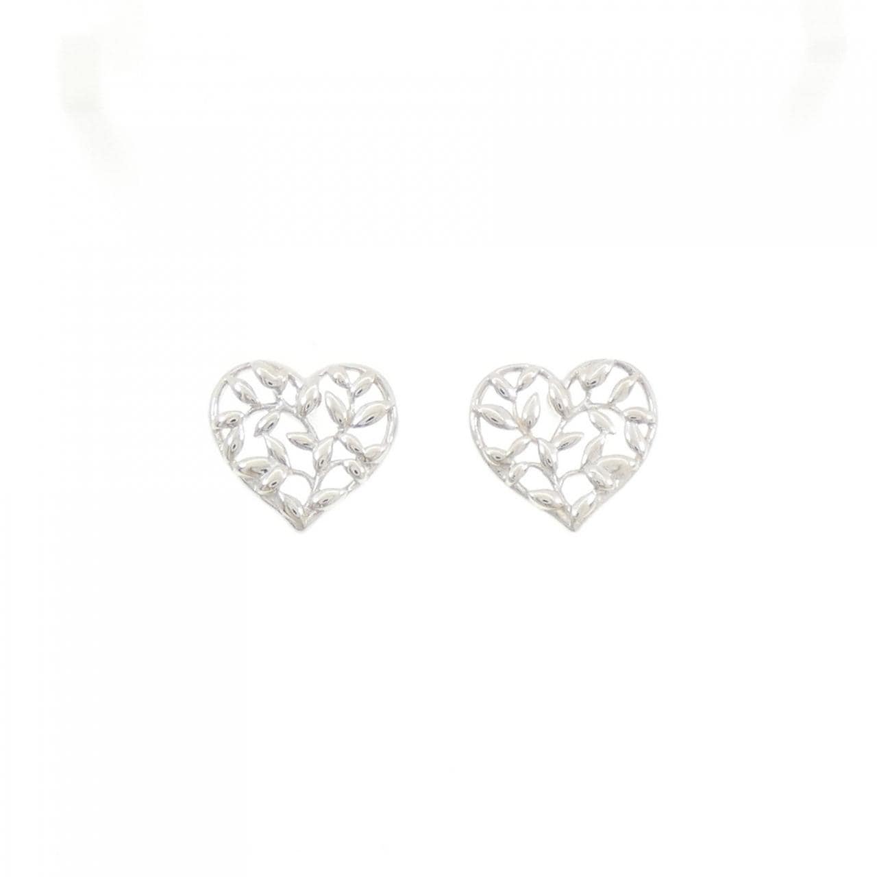 ティファニー オリーブリーフ ハート ピアス