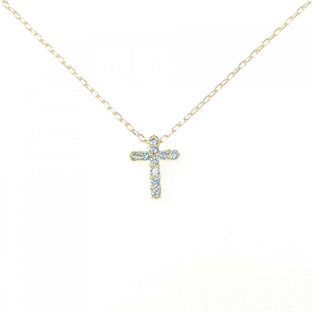 K18YG クロス ダイヤモンド ネックレス 0.1CT
