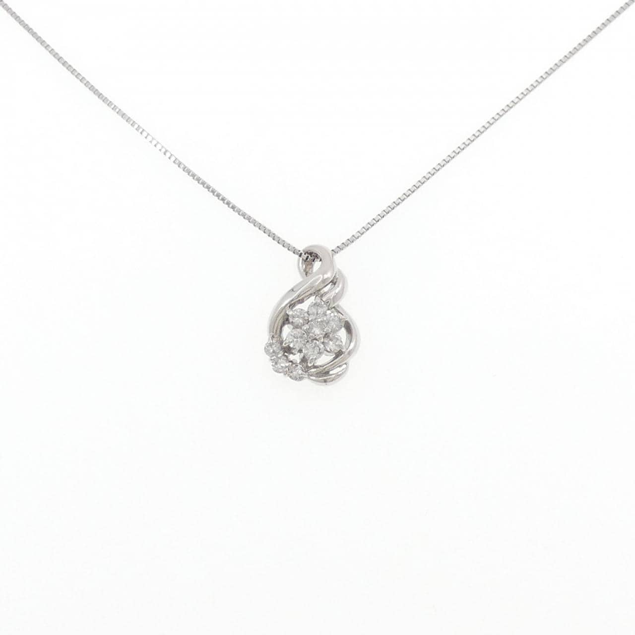 PT/PT850 フラワー ダイヤモンド ネックレス 0.32CT