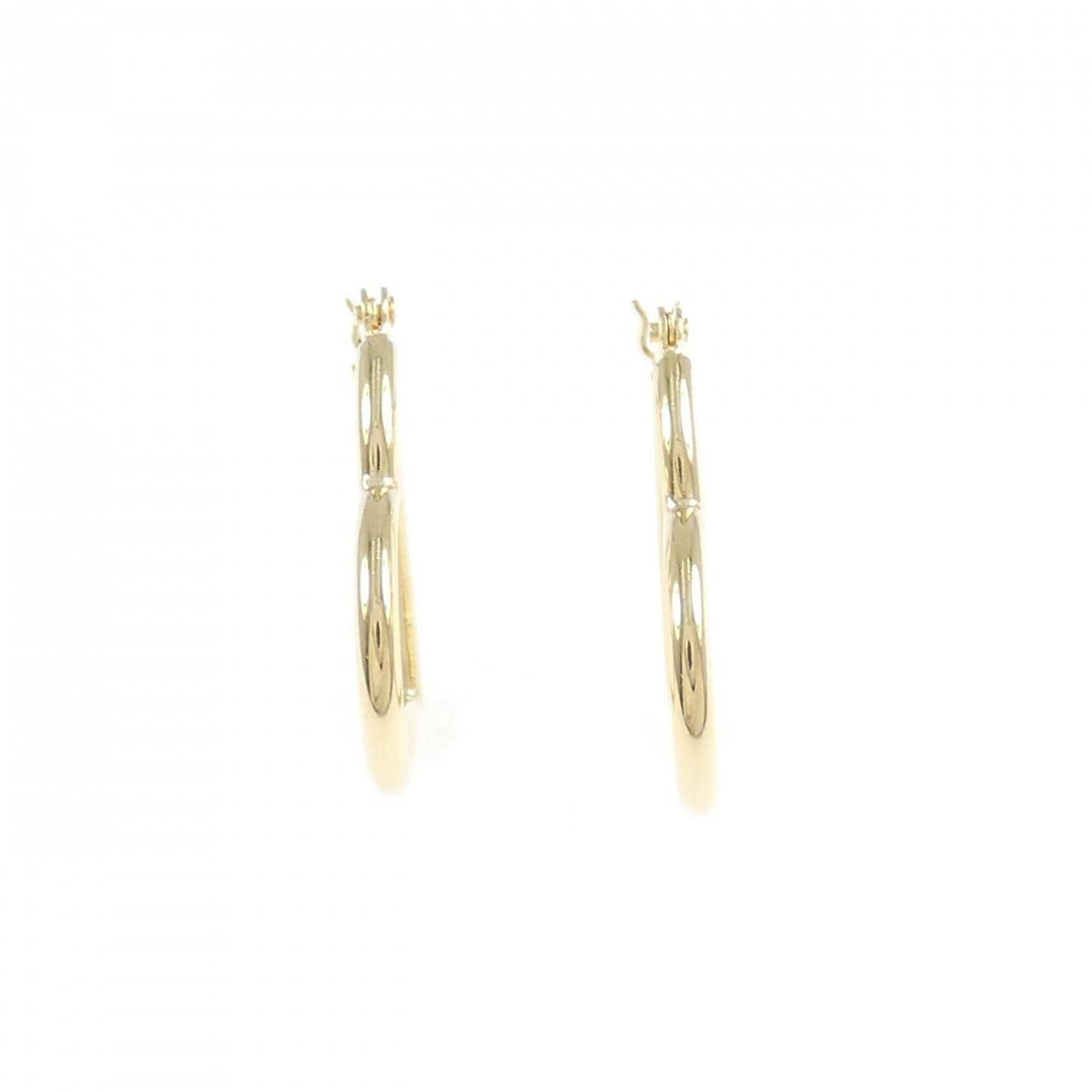 K18YG ハート フープ ピアス