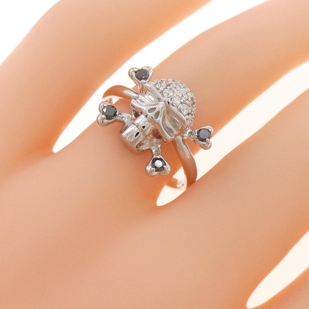 K18WG スカル  ダイヤモンド リング 0.50CT