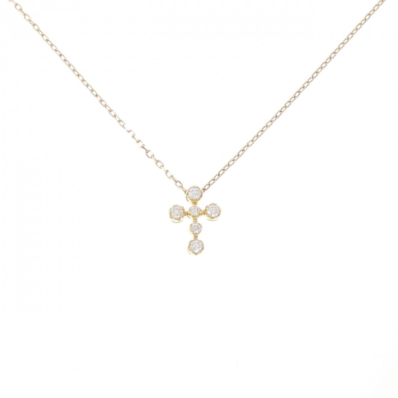 スタージュエリー クロス ダイヤモンド ネックレス 0.10CT
