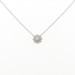 PT900/PT850 フラワー ダイヤモンド ネックレス 0.20CT