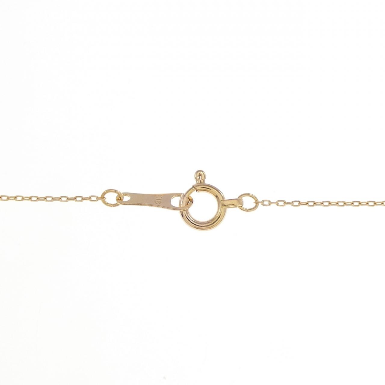 K18PG リボン ダイヤモンド ネックレス 0.05CT