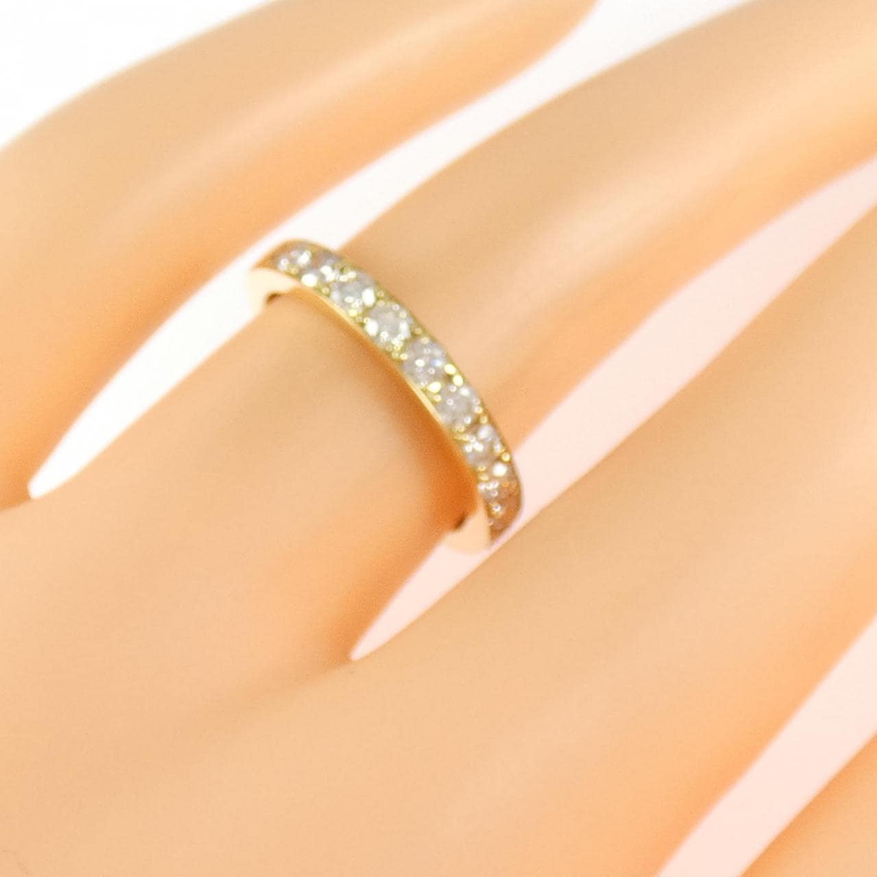 K18YG ハーフエタニティ ダイヤモンド リング 0.50CT