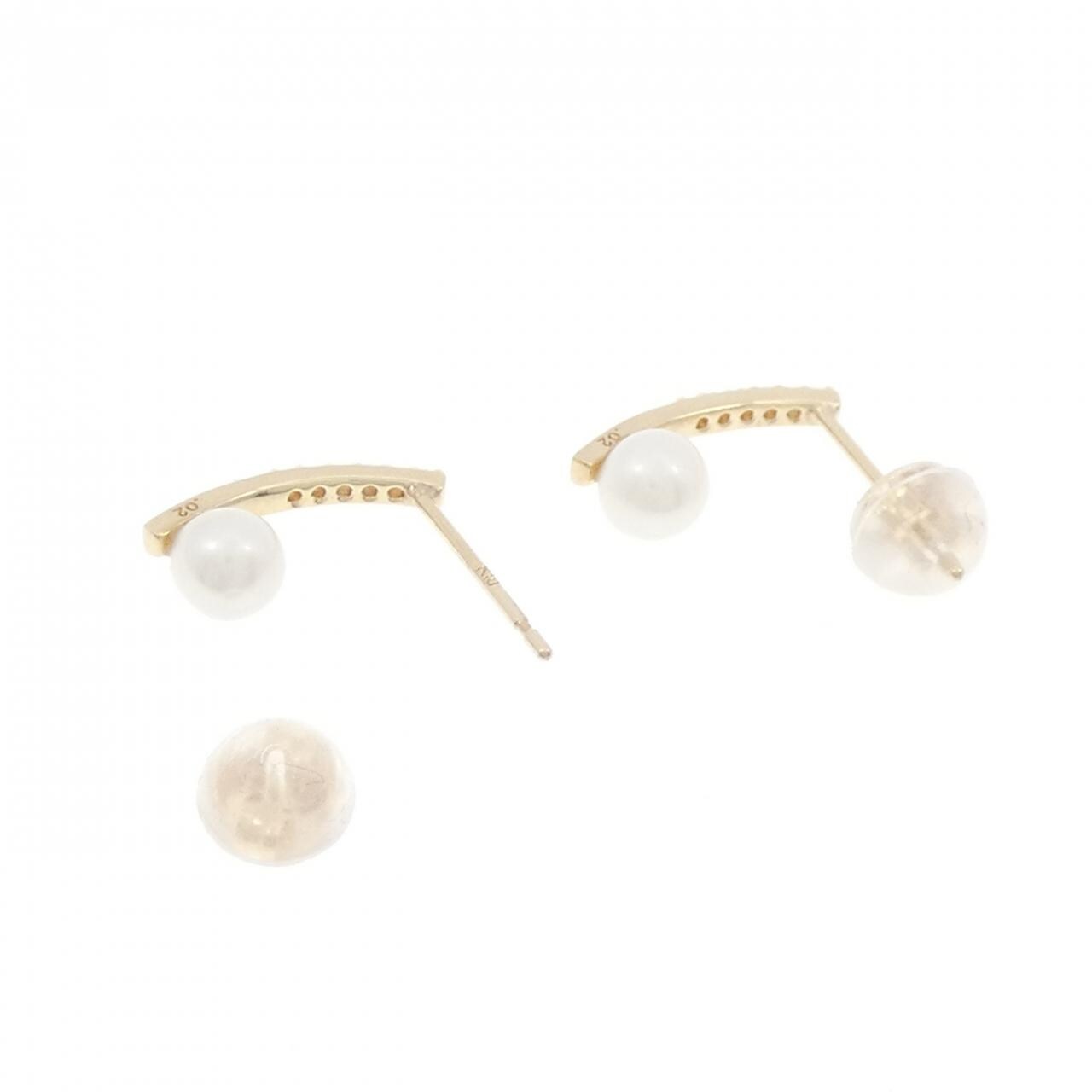 K10YG淡水珍珠耳钉4 MM