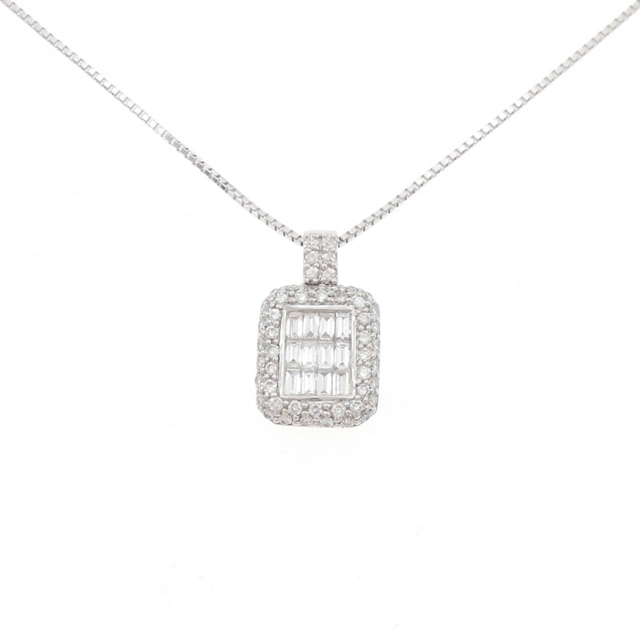 K18WG ダイヤモンド ネックレス 1.05CT