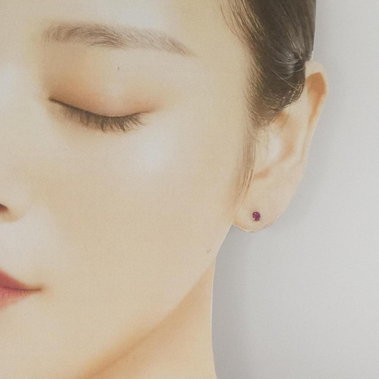 【新品】K18YG 紅寶石耳環 0.30克拉