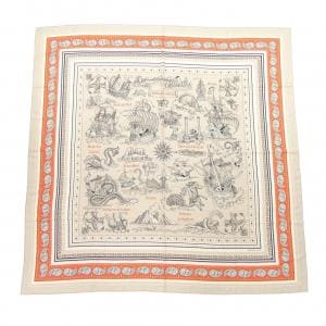 エルメス HERMES TATOUAGES MARINS BANDANA H243374S カレジェアン140 ショール