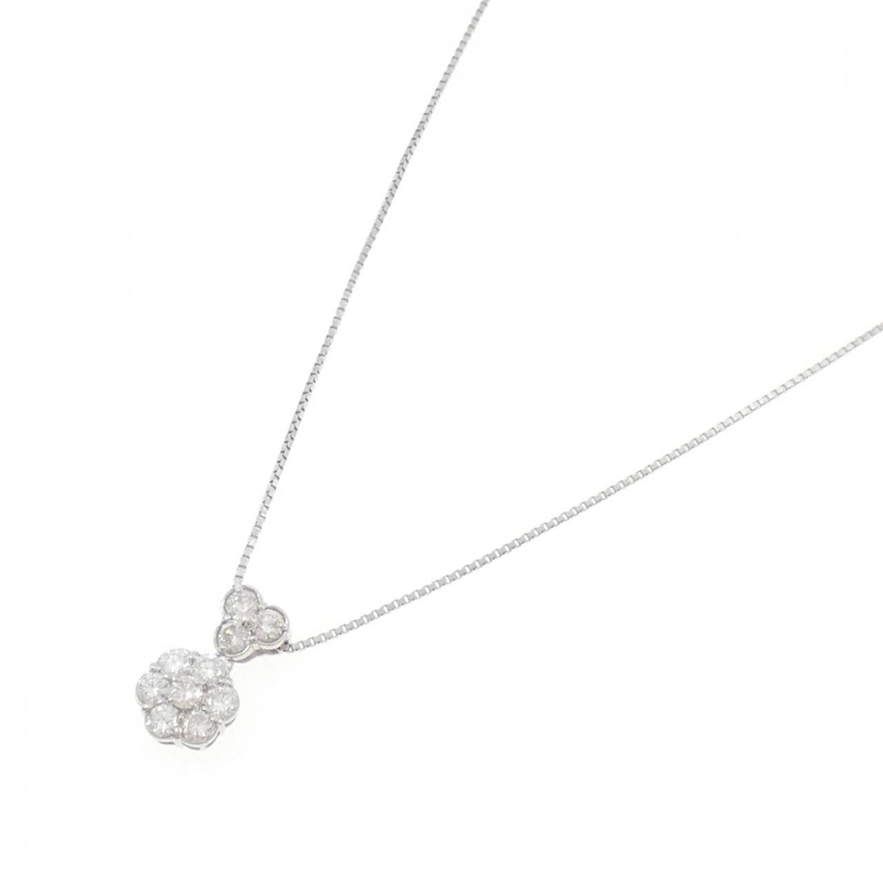 PT900/PT850 フラワー ダイヤモンド ネックレス 1.01CT