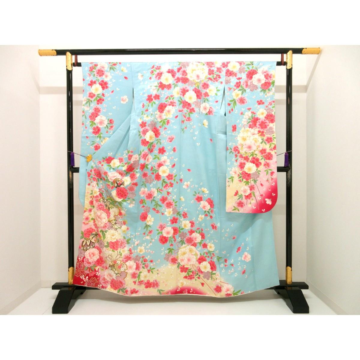 振袖　友禅金彩加工　刺繍入りボカシ染　Ｓサイズ