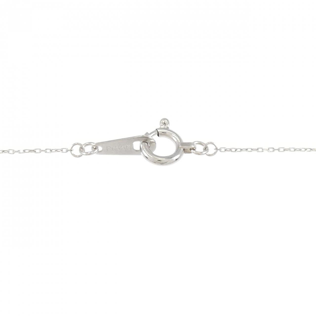 PT900/PT850 フラワー ダイヤモンド ネックレス 0.02CT