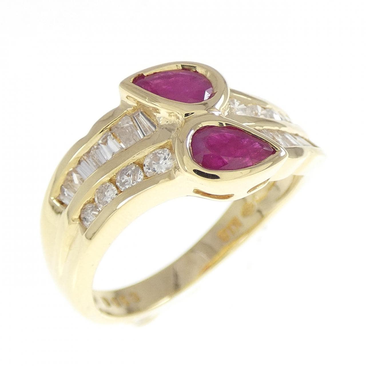 K18YG ルビー リング 0.50CT
