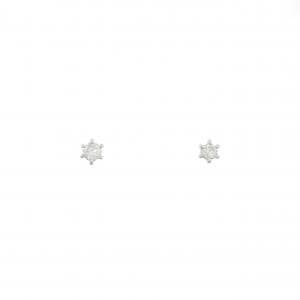 PT900 ソリティア ダイヤモンド ピアス 0.10CT