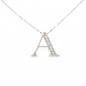 K18WG イニシャルA ダイヤモンド ネックレス 0.50CT