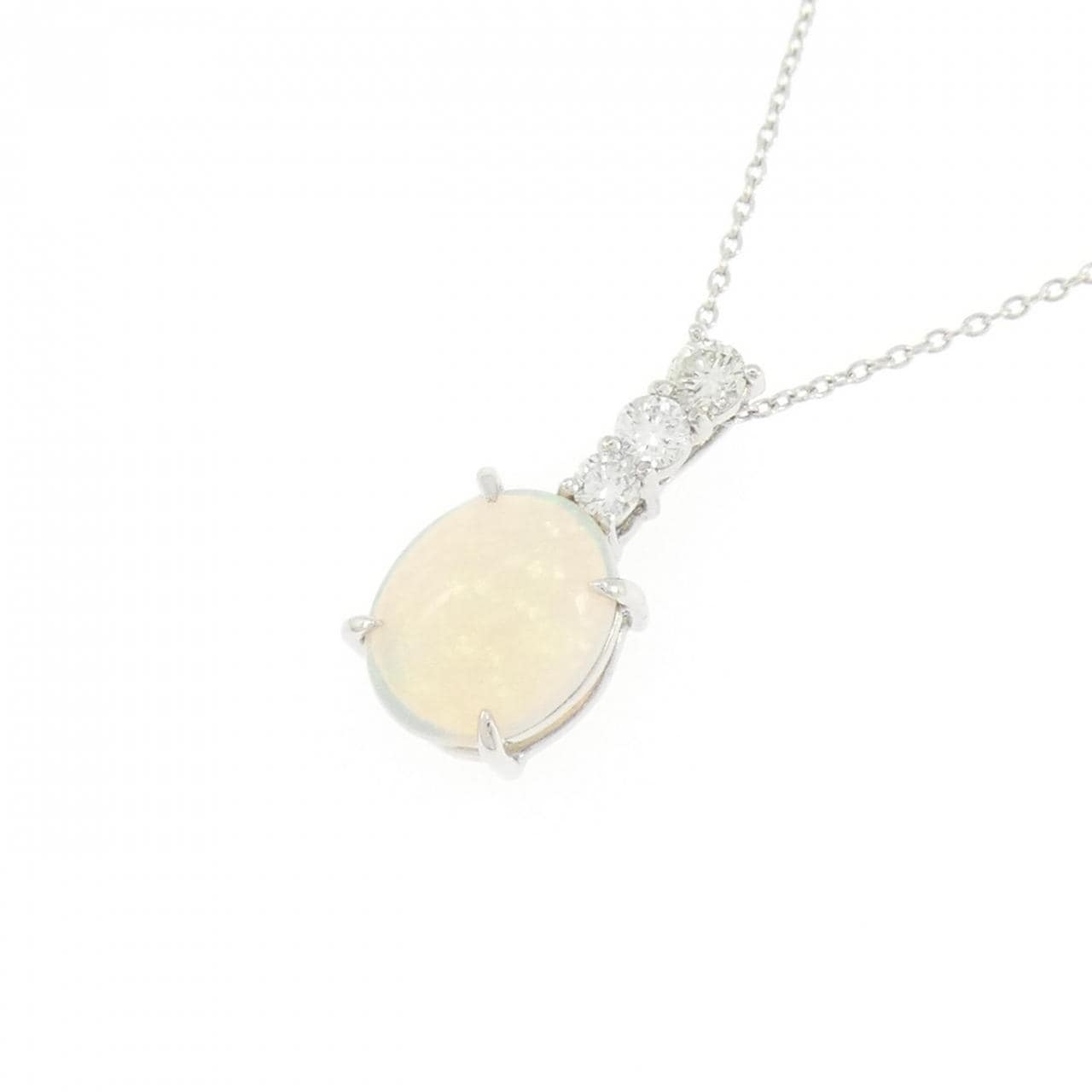 K18WG オパール ネックレス 1.33CT