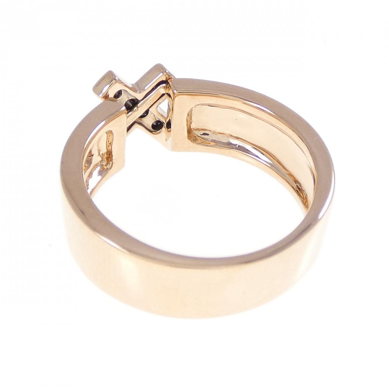 K18PG/K18BG 十字形钻石戒指，0.13克拉