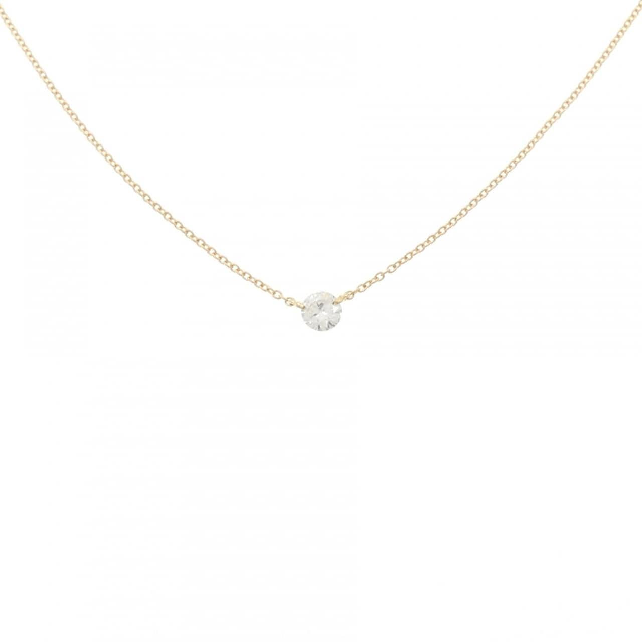 K18YG ソリティア ダイヤモンド ネックレス 0.191CT