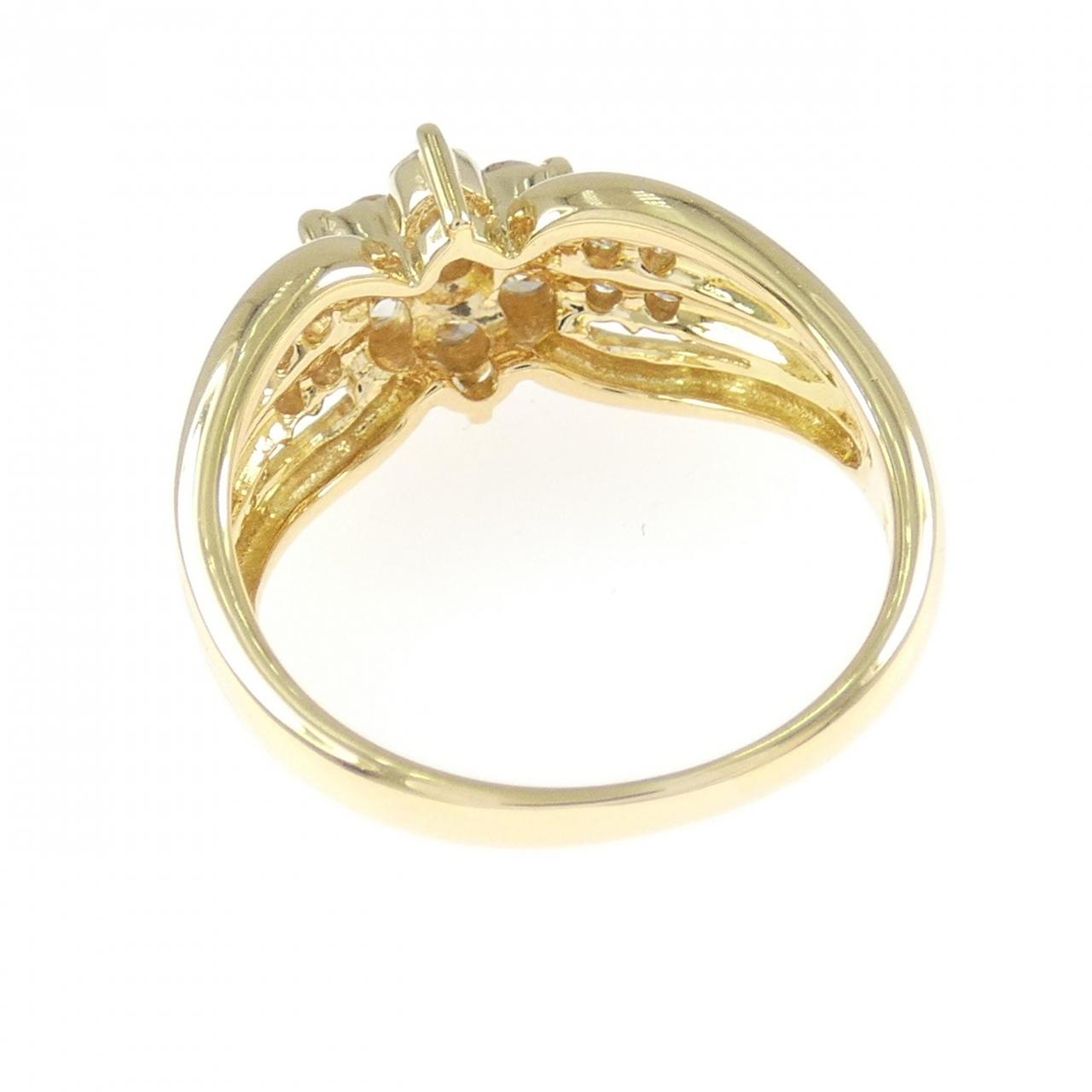 K18YG フラワー ダイヤモンド リング 0.50CT