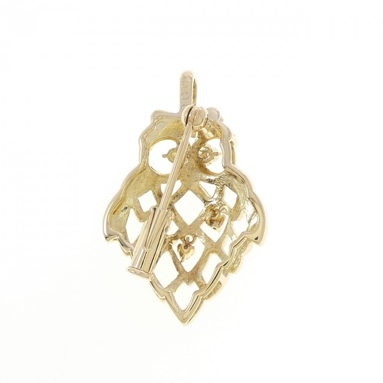 K18YG フクロウ ダイヤモンド ペンダント 0.08CT