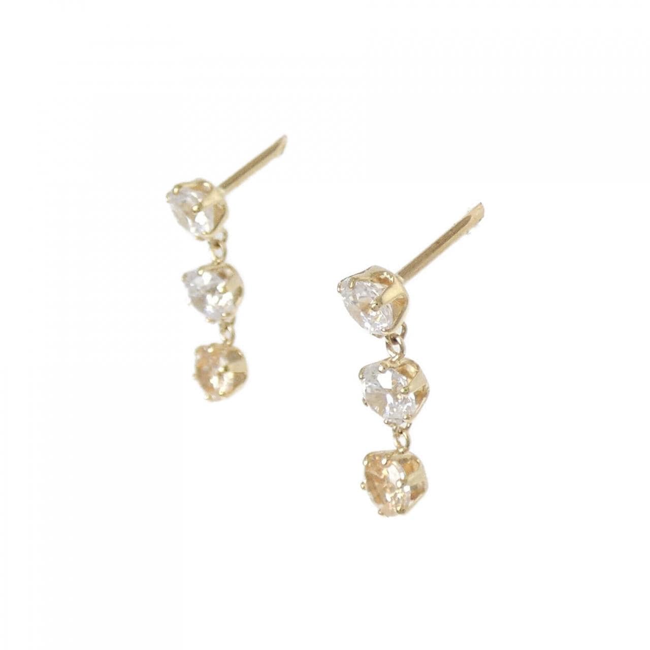 K10YG キュービック ピアス