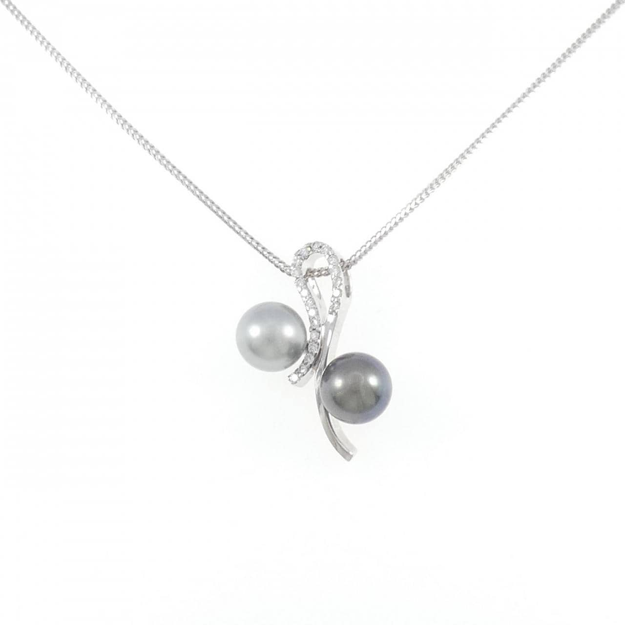 K18WG Black Butterfly Pearl Necklace