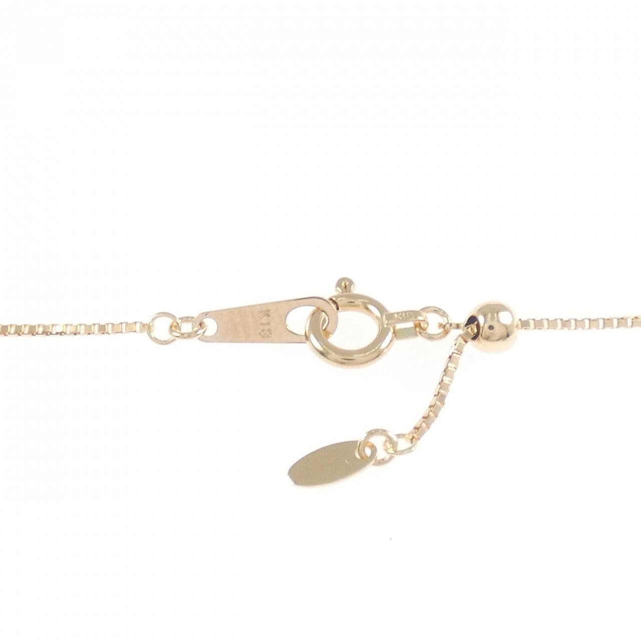 K18PG ハート×フラワー サファイヤ ネックレス 0.40CT