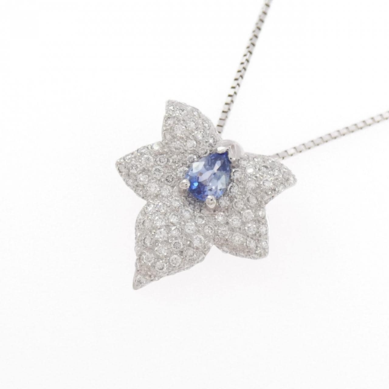 750WG サファイヤ ネックレス 0.33CT