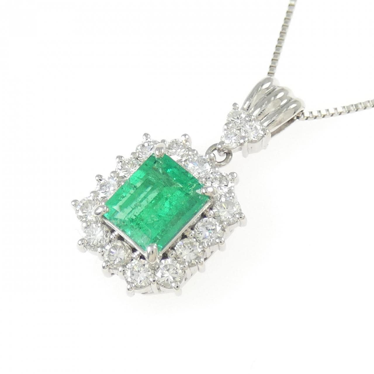 PT900/PT850 エメラルド ネックレス 0.93CT