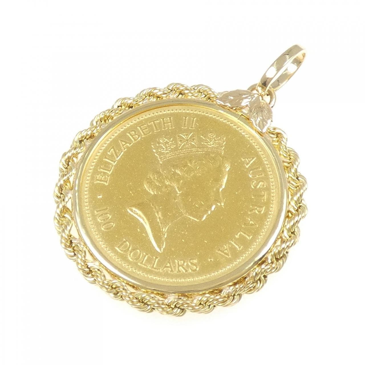 K18YG(枠) コイン ペンダント