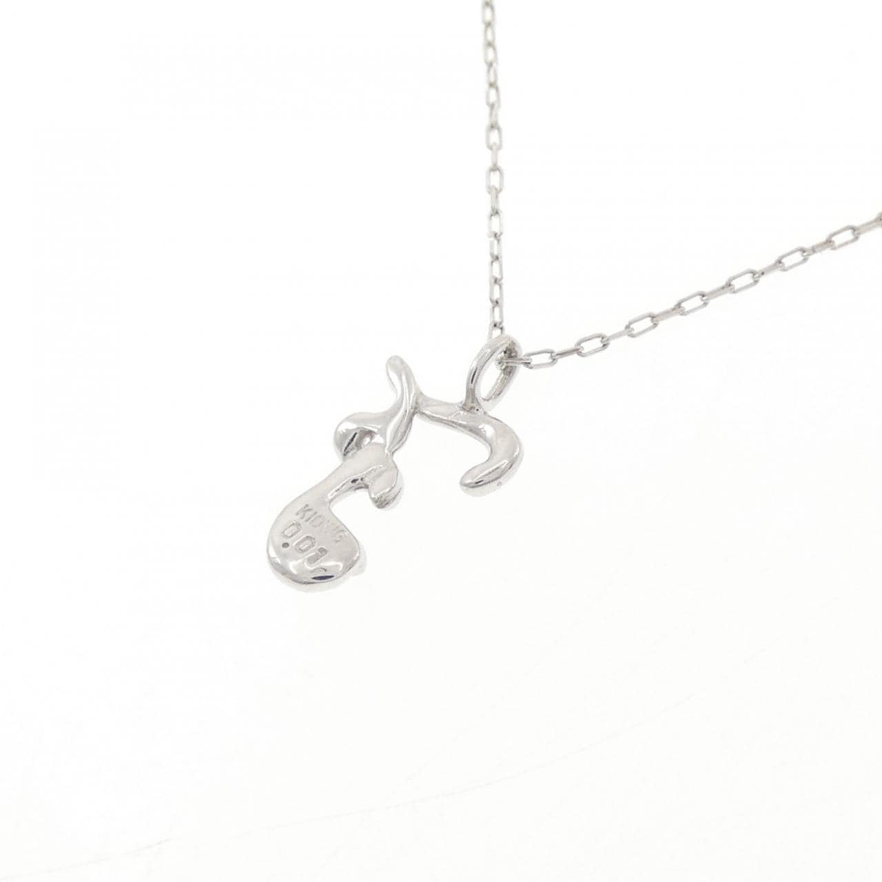 K10WG イニシャルF ダイヤモンド ネックレス 0.01CT