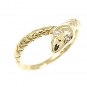 K18YG スネーク ダイヤモンド リング 0.01CT