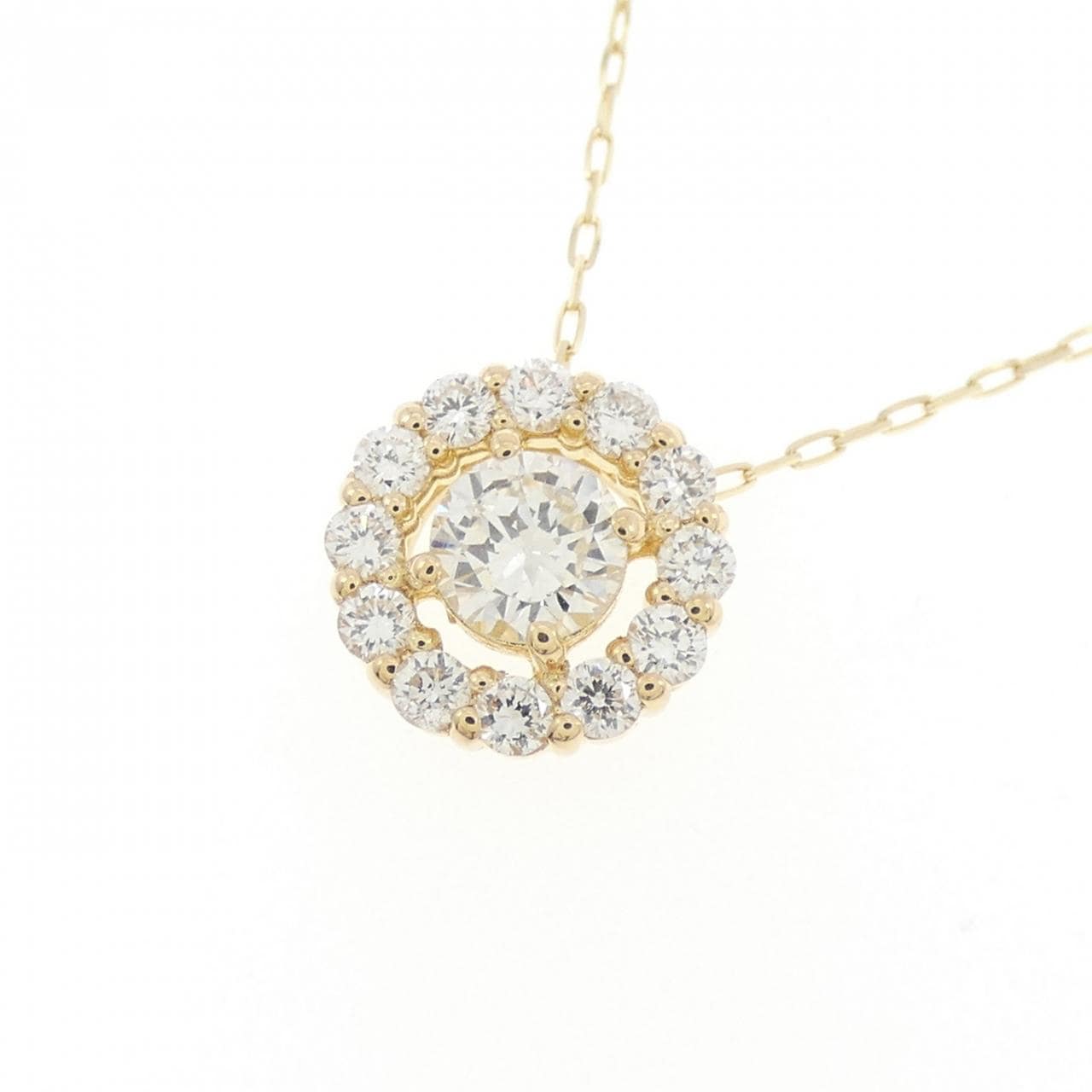 【リメイク】K18YG ダイヤモンド ネックレス 0.37CT