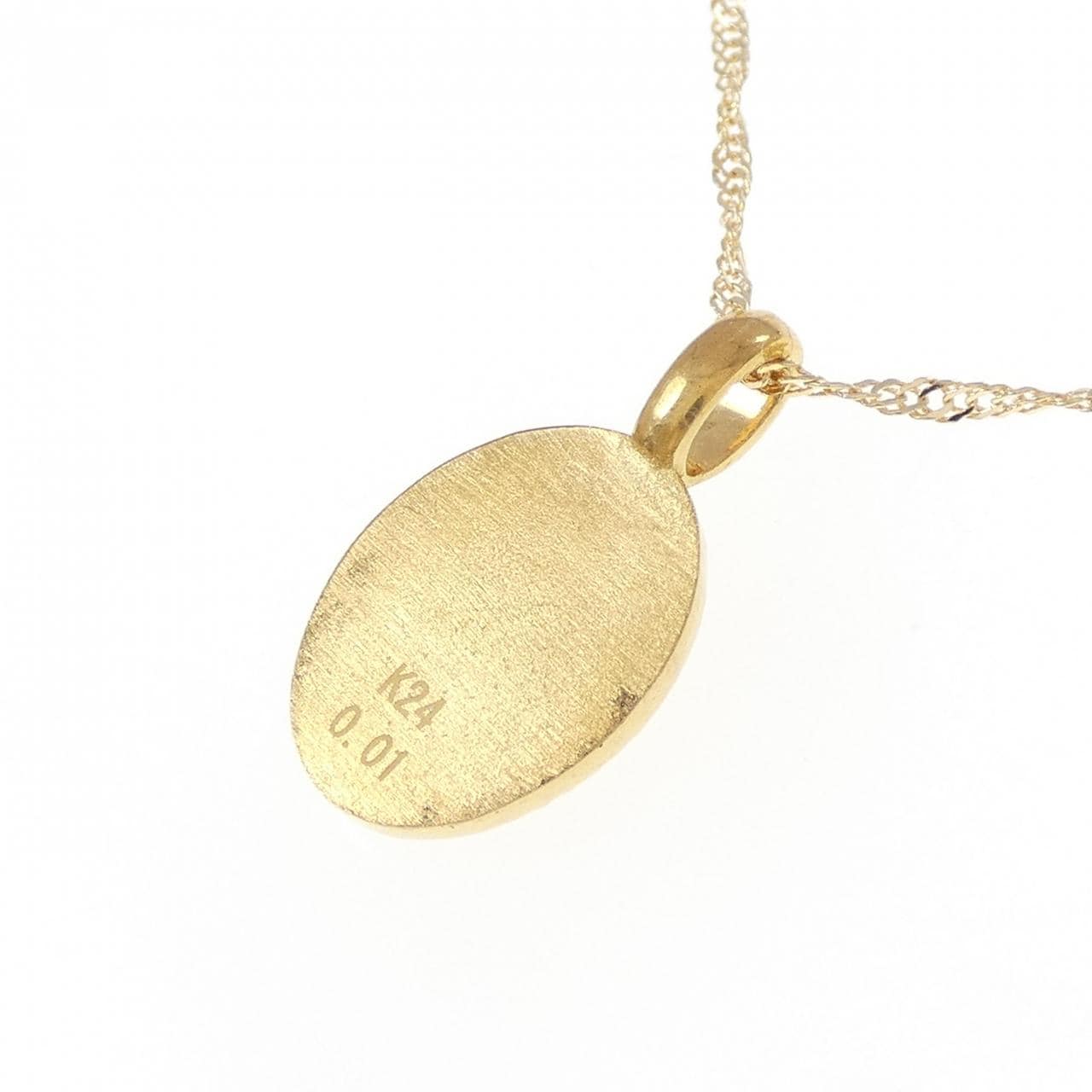 K24YG/K18YG イニシャルY ダイヤモンド ネックレス 0.01CT