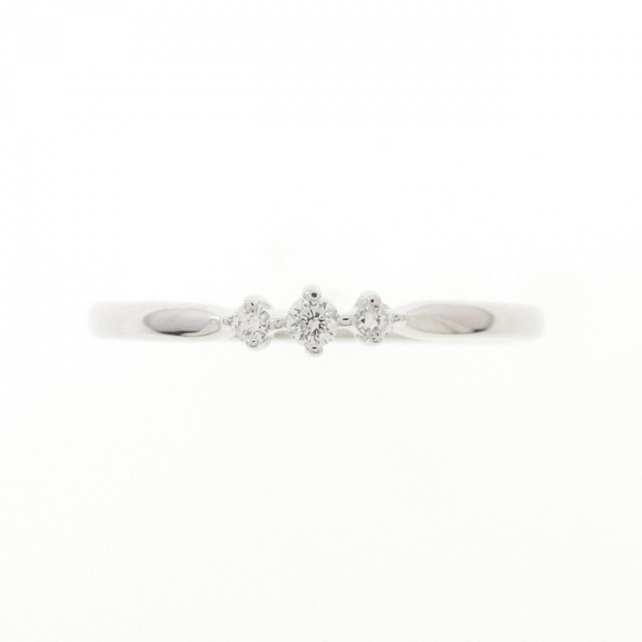 K18WG スリーストーン ダイヤモンド リング 0.05CT