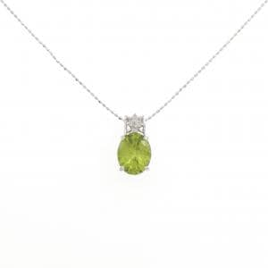 K18WG/750WG ペリドット ネックレス 2.46CT