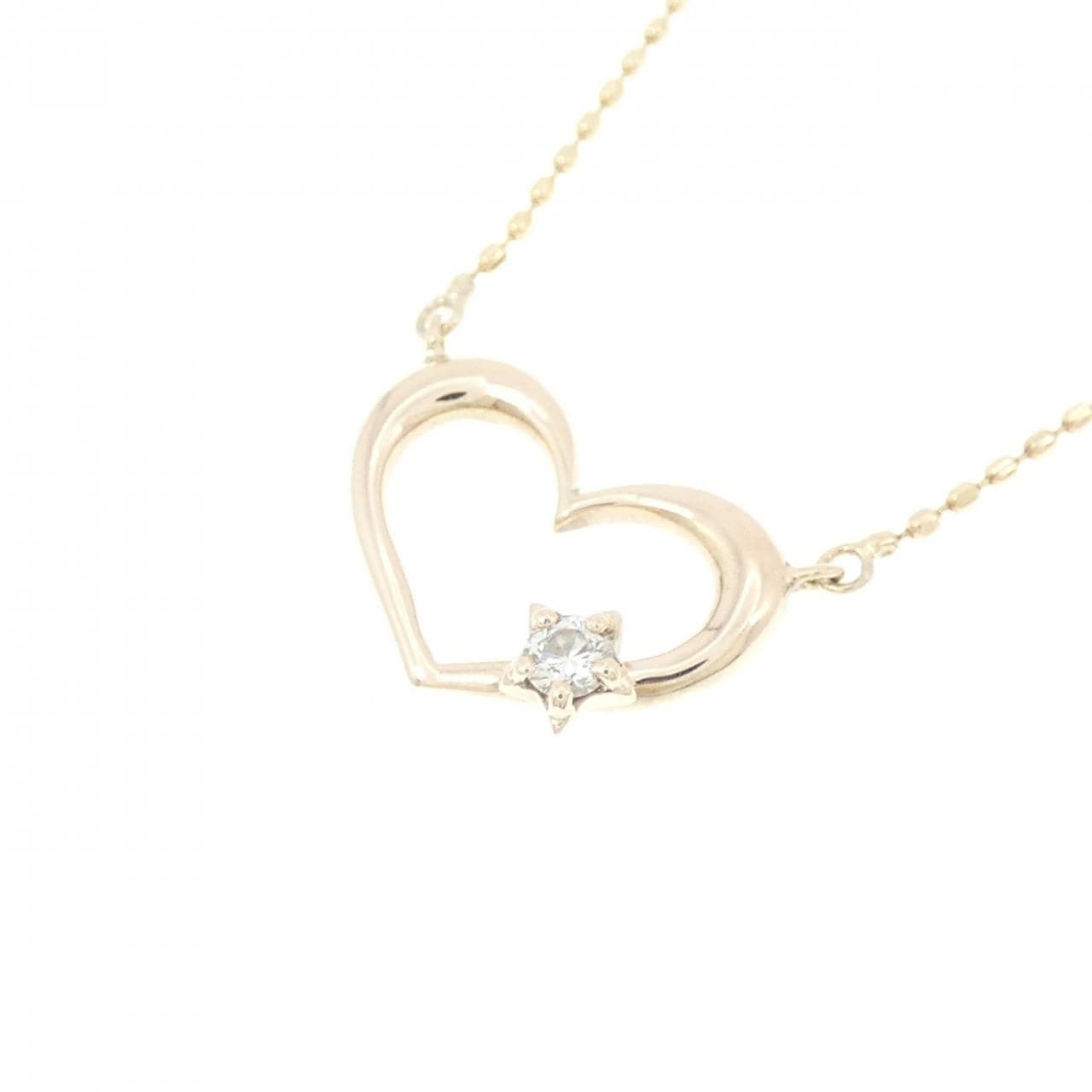 K10YG ハート ダイヤモンド ネックレス 0.04CT