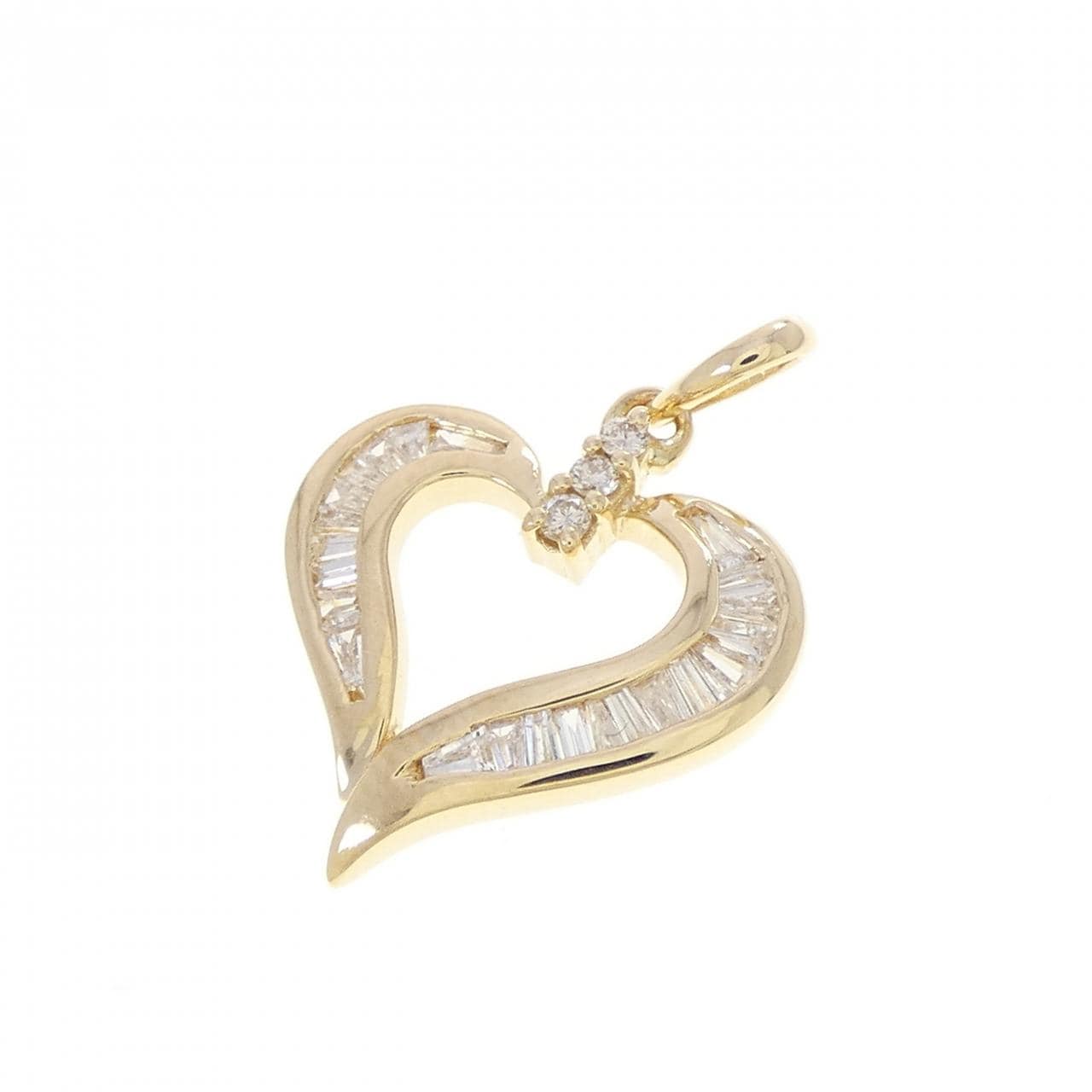 K18YG ハート ダイヤモンド ペンダント 0.30CT