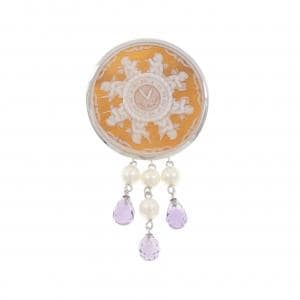 K18WG シェルカメオ ブローチ