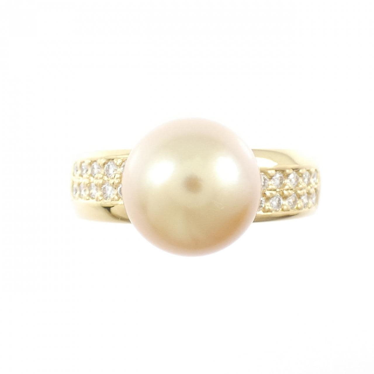 K18YG 白蝶パール リング 10.1mm